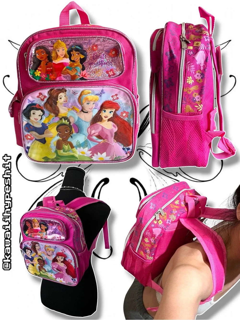 Disney Princesses Pink Kids Backpack